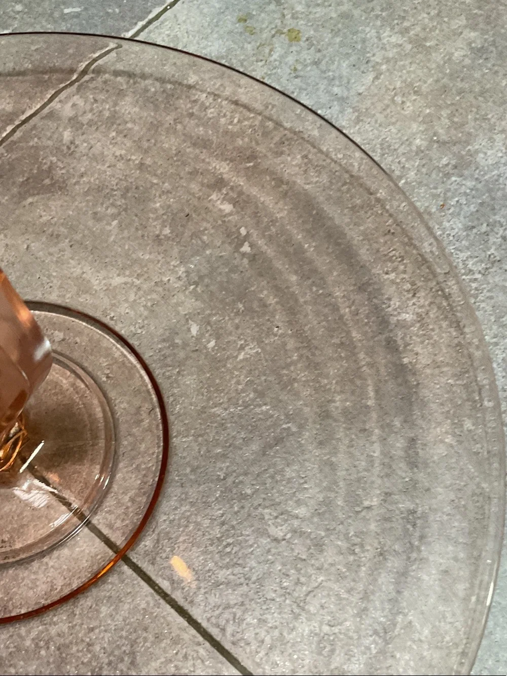 Vintage Pink Glass Pedestal Cake Stand